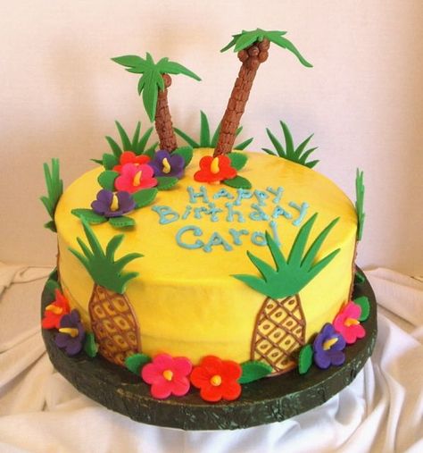 Luau cake idea...@Amy Lyons Fouche-Murphy thought you would like this. Flamingo Birthday Party Cake, Pool Cakes, 40th Birthday Cakes For Men, Luau Cake, Hawaii Cake, Hawaiian Cake, Pool Cake, Planet Cake, Charlotte Cake