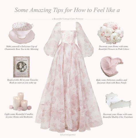 SOME AMAZING TIPS FOR HOW TO FEEL LIKE A BEAUTIFUL COTTAGE CORE PRINCESS.. Love Core Aesthetic Outfits, Angel Core Outfit, Cottage Core Princess, Princess Core Aesthetic, Princess Cottagecore, Cottagecore Princess, Aesthetic Fairycore, Bake Something, Feel Like A Princess