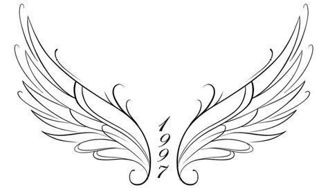 Angel Wing Line Tattoo, Angel Outline Tattoo, Simple Angel Wings Tattoo, Angel Wing Tattoo Designs, Angel Wings Tattoo Stencil, Geometric Tattoo Hand, Small Angel Wing Tattoo, Ink Tattoo Design, Red Tattoo Ideas