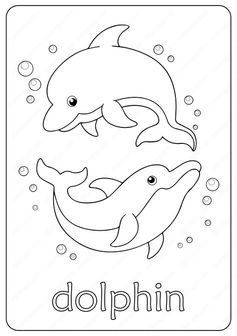 Dolphin Outline, Cartoon Outline, Paint Cartoon, Free Coloring Pictures, Animal Colouring, Dolphin Drawing, School Drawing, Dolphin Coloring Pages, Coloring Drawing