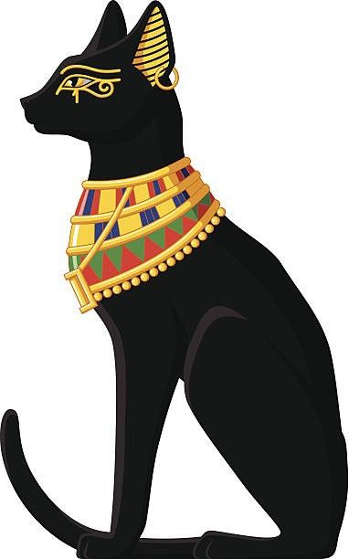 Bastet Tattoo, Egyptian Cat Tattoos, Egypt Cat, Egyptian Drawings, Egyptian Cats, Black Cat Tattoos, Egypt Tattoo, Frida Art, Goddess Tattoo