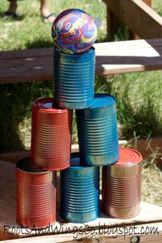 Outside Games For Fourth of July or Anytime! - Things to Make and Do, Crafts and Activities for Kids - The Crafty Crow Outside Games, Target Practice, Tin Cans, Yard Games, Backyard Games, Carnival Games, July Crafts, Backyard Fun, Activity Games