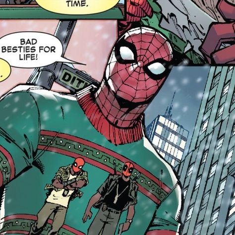 Spidey And Deadpool, Spiderman Christmas, Deadpool X Spiderman, Spiderman Spiderman, Deadpool And Spiderman, Spiderman Pictures, Match Icons, The Spider, Spider Verse