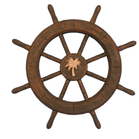 Decorative Ship Wheel with Palm Tree Wall Decor Ghost Pirate, Starburst Wall Art, Nautical Wheel, Sailboat Wall Decor, Seashell Wall Decor, Starfish Wall Decor, Anchor Wall Decor, Sea Life Decor, Sailboat Decor