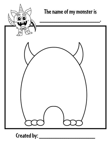 Monster Template, Create Your Own Monster, Body Templates, Monster Bookmark, Fun Rainy Day Activities, Labels Printables Free Templates, Monster Activities, Spooky Halloween Crafts, Body Template