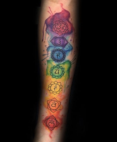 40 Chakras Tattoo Designs For Men - Spiritual Ink Ideas 7 Chakras Tattoo, Chakras Tattoo, Spiritual Tattoo, Chakra Tattoo, Yoga Tattoos, Unalome Tattoo, Omerta Tattoo, Inspiration Tattoos, Spiritual Tattoos