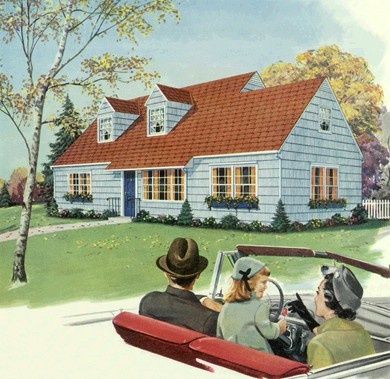 House Hunting 1950s Forensic Psychologist, Retro Housewife, Dream Date, American House, Casas Coloniales, Vintage Americana, Forensic, Norman Rockwell, Vintage Life