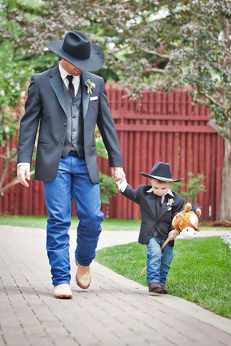 Rustic Groom Attire For Country Weddings ❤️ See more: http://www.weddingforward.com/rustic-groom-attire/ #weddings Rustic Groom Attire, Cowboy Tuxedo, Country Groomsmen, Rustic Groom, Bride Wars, Wedding Groomsmen Attire, Cowboy Wedding, Country Weddings, Wedding Groomsmen