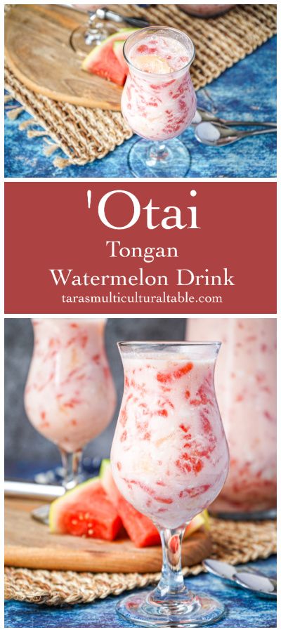 'Otai (Tongan Watermelon Drink) Watermelon Otai Recipe, Otai Tongan Drink Recipe, Otai Tongan Drink, Samoan Food Recipes Dishes, Pacific Islander Food Recipes, Samoan Breakfast, Polynesian Recipes Authentic, Samoan Recipes Authentic, Asian Drink Recipes