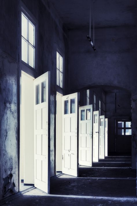 Ralph Graf. Vacancy: Documenting the emptiness of abandoned houses and military bases | Creative Boom Navy Palette, Empty Room, Military Base, Doors And Windows, Abandoned Houses, World Of Color, Light Photography, Light And Shadow, Windows And Doors