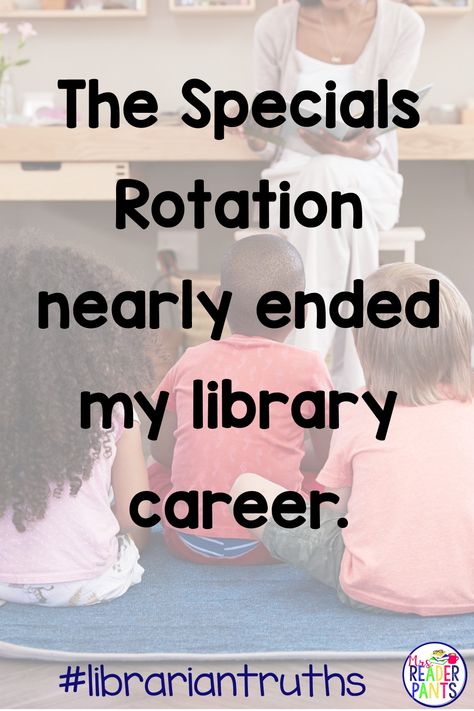 I know elementary librarians whose library programs thrive on the Specials Rotation. I am unfortunately not one of them. I was on the rotation only in my fifth year in the library, and it was enough to make me apply at the middle school for the next school year. Here's why it went so bad for me... #elementarylibrarians #specialsrotation #schoollibraries #librariantruths School Library Themes, Library Lesson Plans Elementary, School Library Activities, Library Lessons Elementary, School Library Lessons, Library Orientation, Elementary Librarian, Library Management, Library Plan