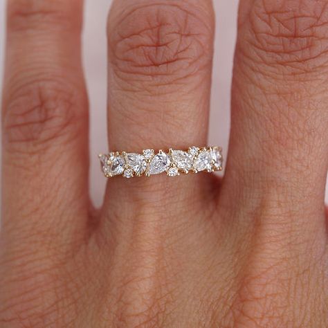 Pear Wedding Band, Floral Wedding Bands, Antique Wedding Bands, Happy Jewelry, July Wedding, Dress Occasion, Antique Wedding, Dream Engagement, Dream Engagement Rings