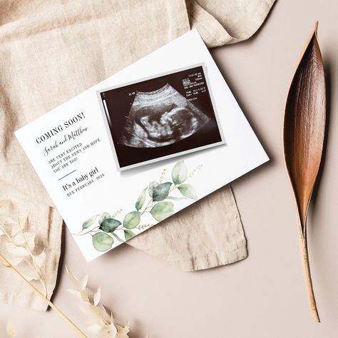 Sonogram Pregnancy Announcement, Baby Template, Pregnancy Announcement To Parents, Birth Announcement Cards, Pregnancy Announcement Cards, Birth Announcement Card, Gender Reveal Invitations, Baby Gender Reveal, Baby Reveal