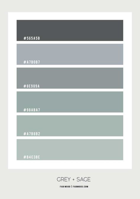 Grey Green Bedroom Colour Schemes, Grey Blue Green Colour Palette, Sage And Grey Palette, Blue Green Grey Color Palette Bathroom, Grey Sage Green Bedroom, Sage Green Interior Color Palette, Bathroom Grey And Green, Green Blue Grey Color Palette, Sage Green And Grey Bathroom