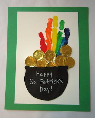 every mom LOVES their preschool child's hand print. No matter what holiday or cheesy craft it's incorporated in. So I thought of a fun way to transform my kiddo's hand print into the rainbow coming out of a pot of gold. March Crafts, St Patricks Crafts, St Patricks Day Crafts For Kids, St Patrick Day Activities, St Patrick's Day Crafts, Footprint Art, Handprint Craft, Rainbow Crafts, Handprint Crafts