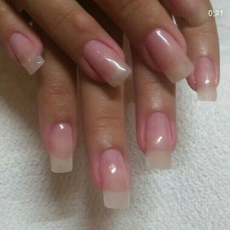 Plain Clear Acrylic Nails, Natural Curved Acrylic Nails, Clear Acrylic Overlay On Natural Nails, Clear Dipped Nails, Clear Glass Nails, Clear Tip Acrylic Nails, Clear Natural Acrylic Nails, Clear Nails Natural, Clear Dip Powder Nails Natural