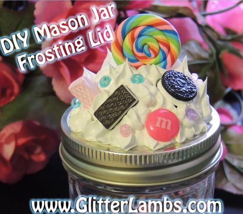 Decoden Art, Fake Frosting, Candy Jars Diy, Storage For, Candy Pastel, Kawaii Sweets, Kawaii Candy, Decoden Diy, Sunday School Coloring Pages