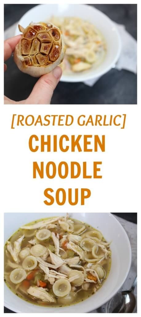 Beat the winter blues or fight off a winter cold with this simple recipe for roasted garlic chicken noodle soup. Roast Chicken Noodle Soup, Mom To Mom, Roasted Garlic Chicken, Soup Chicken, Freezer Cooking, Chicken Noodle Soup, Winter Cold, Garlic Chicken, Chicken Noodle