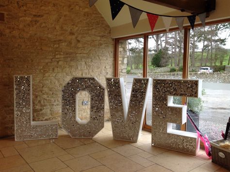 Giant Glitter Love Letters @Kingscote Barn Giant Letters Diy, Kingscote Barn, Jumbo Letters, Giant Letters, Disco Dance, Glitter Letters, Church Events, Diy Letters, Mother Of The Bride Outfit