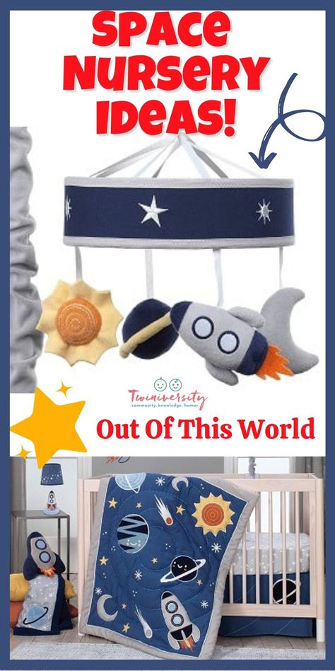 Space Themed Nursery Ideas Nursery Themes Space, Unique Boy Nursery Themes, Themed Nursery Ideas, Twin Nursery Gender Neutral, Ship Nursery, Twin Nursery, Nursery Idea, Luxury Nursery, Boys Crib Bedding Sets