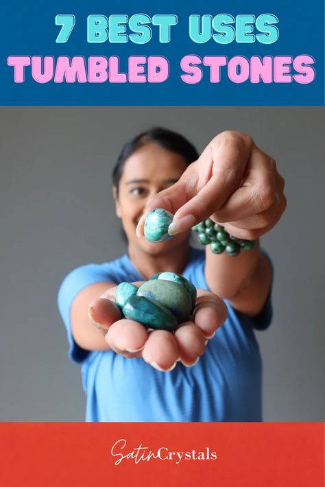 You are about to learn the 7 best ways to use tumbled stones. A tumbled crystal is almighty- its benefits have no limits so long as your imagination is open. Enrich your metaphysical energies by using tumbled gemstones to create mandalas, crystal grids, and chakra layouts. Grab these crystals to carry, make jewelry, decorate your garden, and share with others. What To Do With Tumbled Rocks, Tumbled Rock Jewelry, Tumbled Rocks Crafts, Rock Tumbling, Crystal Work, Crystal Grids, Rock Jewelry, Make Jewelry, Stone Crafts