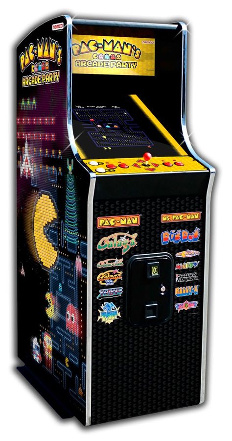 Pac-Man's Arcade Party Home Cabaret Cabinet Arcade Party, Pacman Arcade, Sports Games For Kids, Arcade Room, Arcade Game Machines, Arcade Video Games, Pinball Machines, Arcade Cabinet, Man Games