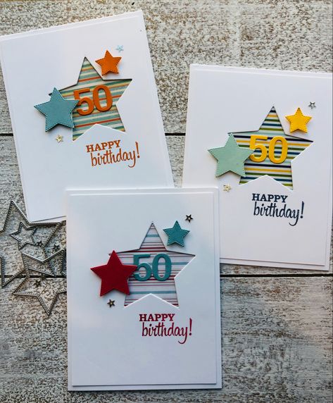 50th Birthday Cards For Men Diy, Mans Birthday Card Handmade, 60th Birthday Cards Handmade, 50 Birthday Cards Men, Age Cards Handmade, Number Birthday Cards Handmade, 50th Birthday Cards For Men Handmade, Homemade 50th Birthday Cards, Cricut Birthday Cards For Men