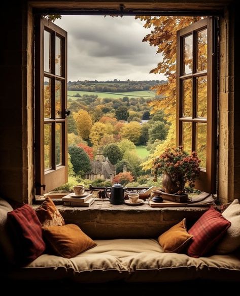 Window With A View, Set Decoration, Country Cottage Decor, House Window, Cottage Interiors, Window View, Through The Window, Cozy Nook, Pretty House