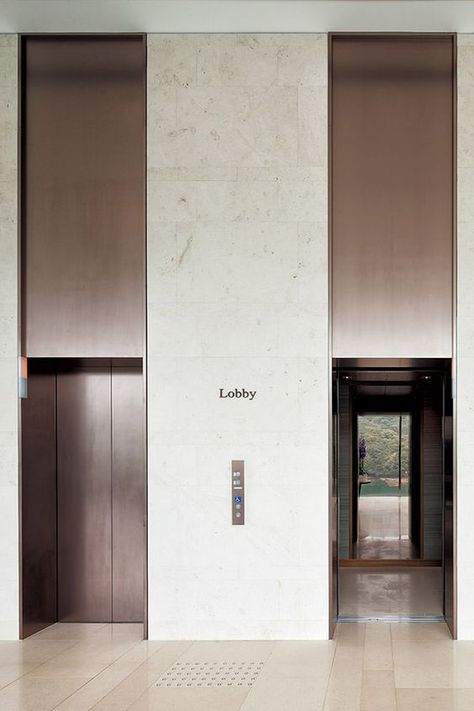 Corridor- Elevator Lobby Hotel Lift Lobby, Lift Lobby Design, Elevator Lobby Design, Lobby Designs, Vstupná Hala, Lift Lobby, Elevator Interior, Elevator Lobby, Hotel Corridor