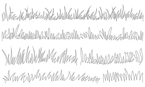 Grass Line Art, Grass Sketch, Vector Grass, Grass Drawing, Sketch Outline, Grass Illustration, Grass Vector, Photoshop Texture, Photoshop Textures