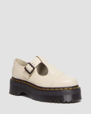 Bethan Pisa Leather Platform Mary Jane Shoes in Parchment Beige | Dr. Martens Platform Mary Jane Shoes, Mary Jane Platform Shoes, Chelsea Boots Heel, Lace Accessories, Sandal Platform, Platform Mary Janes, Jane Shoes, Mary Jane Shoes, Platform Boots