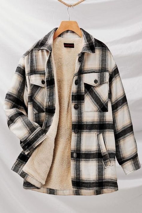 ac796a52db3f16bbdb6557d3d89d1c5adesc53201888ri Womens Flannel Jacket, Sherpa Lined Jacket, Black Flannel, Oversized Flannel, Flannel Women, Flannel Jacket, Button Jacket, Sherpa Jacket, Plaid Jacket