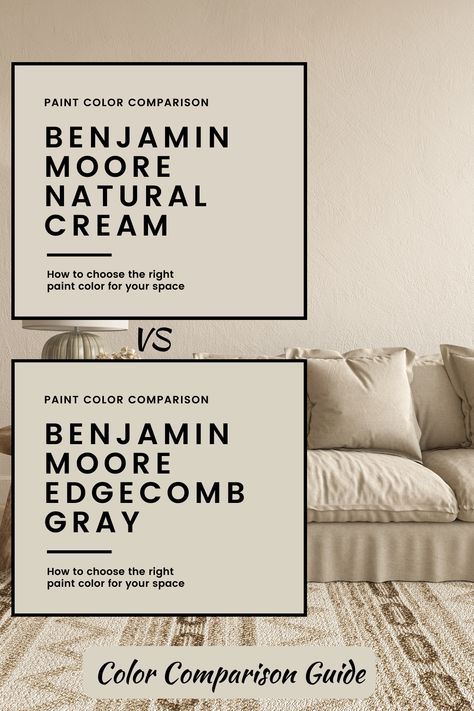 Unveil the subtleties of neutrals! Explore our article delving into the differences between Natural Cream and Edgecomb Gray paint colors. From warm elegance to versatile charm, uncover how these shades transform spaces. Discover the nuanced beauty of each hue and how to infuse your interiors with their timeless appeal. Natural Cream Benjamin Moore Wall Colors, Edgecomb Gray Kitchen Cabinets, Natural Cream Paint, Edgecomb Gray Cabinets, Natural Cream Benjamin Moore Cabinets, Gray Benjamin Moore Paint, Benjamin Moore Natural Cream, Edgecomb Gray Benjamin Moore, Edgecomb Grey