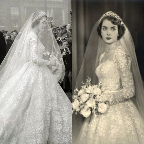 Ella🇫🇮 on Instagram: “1953 - Wedding dress of Jane McNeill If you would ask me which is my all time favourite wedding dress ever made I would give my answer…” Cinderella 1950 Wedding Dress, Princess Diaries Wedding Dress, Princess Anne Wedding Dress, 1950 Wedding Dress, Audrey Hepburn Wedding Dress, Princess Anne Wedding, Oc Card, 2013 Tumblr, Vintage Wedding Dress 1950s