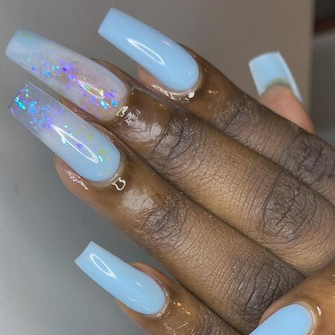 Light Blue Christmas Nails, Blue Fall Nails, Blue Acrylics, Periwinkle Nails, Blue Christmas Nails, Baby Blue Nails, Casual Nails, Instagram Baby, Fall Nails