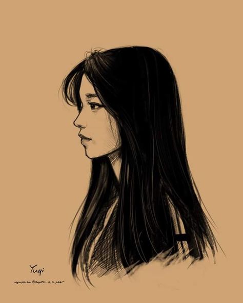 Yuqi Gidle, A Drawing, Long Hair, Hair