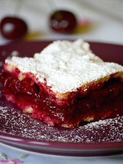 Sour Cherry Recipes, Sour Cherry Pie, Hungarian Desserts, European Dishes, Hungarian Food, Hungarian Cuisine, Sour Cherries, Hungary Budapest, Textured Layers