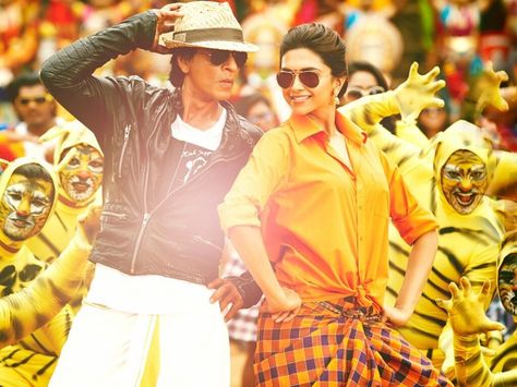 Deepika Padukone and Shahrukh Khan in 'Chennai Express' Bespoke Suit Tailoring, Black Goldfish, Neeti Mohan, Srk Movies, Chennai Express, Sunidhi Chauhan, Rohit Shetty, Kanyakumari, Arijit Singh