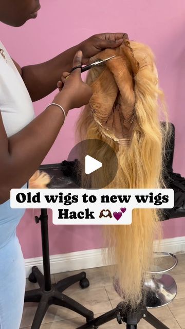 Afsisterwig store on Instagram: "Replace your old wig frontal to get a brand new wig💄 IG @pinkmafiastudios . Here we have what you want to know about wigs🤎 . #linkinbio 613 wigs site wide sale Click: https://bit.ly/3BNgoMQ . #explore #houstonhairstylist #oldwigrevamp #blondewig #frontalreplacement" Old Wig Hairstyles, Easy Wig Styles, Reinstall Old Lace Wig, Revamping Old Wig, How To Dye A Wig, How To Revamp An Old Wig, Wig Restoration, Frontal Bob Wig Hairstyles, 613 Wigs