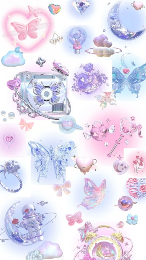 #soft #pastel 3d Pastel Wallpaper, Pastel Core Wallpaper, Pastel Butterfly Wallpaper, Soft Kidcore Background, Butterfly Pastel Wallpaper, Lockscreen Themes, Pink Wallpaper Hello Kitty, Hello Kitty Wallpaper Hd, Victoria Secret Wallpaper