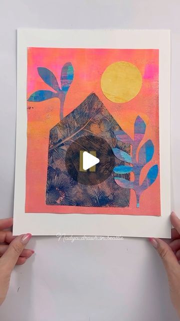 Gel Print Collage, Geli Print Art, Gel Press Printing, Geli Plate Printing, Gel Printing Ideas, Gel Plate Printing Ideas, Monoprint Collage, Monoprint Art, Gelli Printing Art