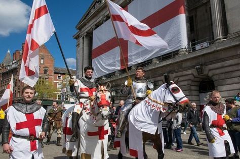 England. Saint George's Day, 23rd April. Saint George is the patron saint of England Medieval Stained Glass, St Georges Day, Monitor Lizard, Saints Days, Saint George's, Church Of England, England And Scotland, Saint George, Patron Saints