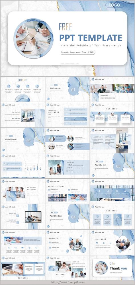 Blue Watercolor Gilt Style Business PowerPoint Templates Best Presentation Templates, Free Social Media Templates, Ppt Free, Business Ppt Templates, Ppt Themes, Free Ppt Template, Business Ppt, Powerpoint Slide Designs, Social Media Poster