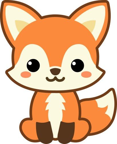 Baby fox Royalty Free Vector Image - VectorStock Baby Fox Drawing, Fox Drawing Easy, Fox Vector, Cute Fox Drawing, Fox Clipart, Fox Images, Fox Drawing, Pinturas Disney, Baby Fox