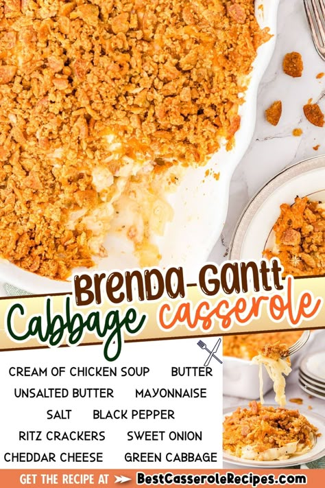 Brenda Gantt's cabbage casserole with tender cabbage, sweet onions, and tons of crunch ritz crackers and gooey cheese. brenda gantt recipes, cabbage casserole, vegetable casseroles, vegetable side dishes Cabbage Hashbrown Casserole, Brenda Grant Cabbage Casserole, Southern Cabbage Casserole, Cabbage And Onion Casserole, Alabama Squash Casserole Brenda Gantt, Cabbage Casserole Brenda Gantt, Cabbage Casserole With Ritz Crackers, Brenda Gantt Cabbage Casserole, Easy Cabbage Casserole