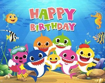 Shark Backdrop, Baby Party Decorations, Shark Themed Birthday Party, Shark Birthday Party, Happy Birthday Song, Happy Birthday Video, Baby Shower Decorations For Boys, Shark Party, Shark Birthday