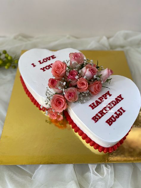 Happy Birthday Love Cake, Heart Birthday Cake, Heart Shaped Cake, Heart Birthday, Heart Shaped Cakes, Shaped Cake, Happy Birthday Love, Birthday Love, Love Cake