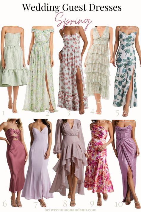 Classy And Casual Spring Wedding Guest Dresses - Between Moon And Sun Pastel Colors Dresses, Casual Spring Wedding, Spring Wedding Guest Attire, Spring Wedding Guest Dresses, Garden Wedding Dress Guest, Wedding Guest Outfit Spring, Casual Wedding Guest, Formal Wedding Attire, Wedding Guest Outfit Winter