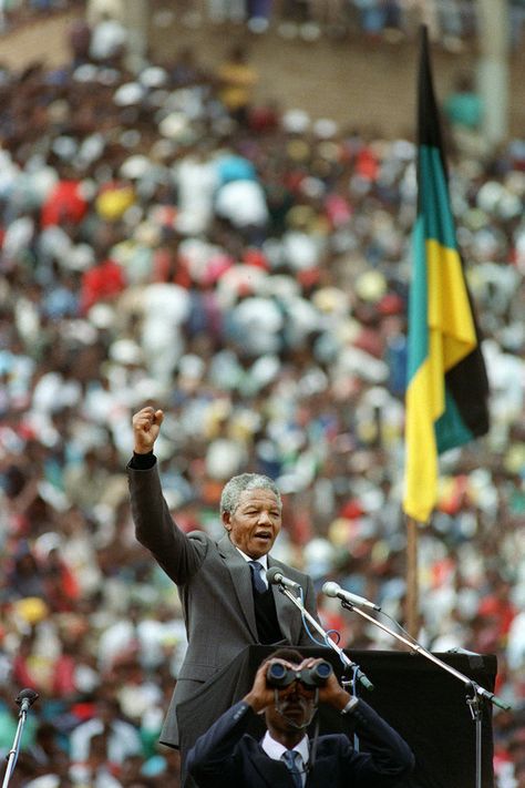 Rally the Crowd - Nelson Mandela's Life In Pictures Nelson Mandela Pictures, Soccer City Stadium, Black Planet, Black Presidents, Nobel Peace Prize, Nelson Mandela, Great Leaders, Life Pictures, Childhood Education