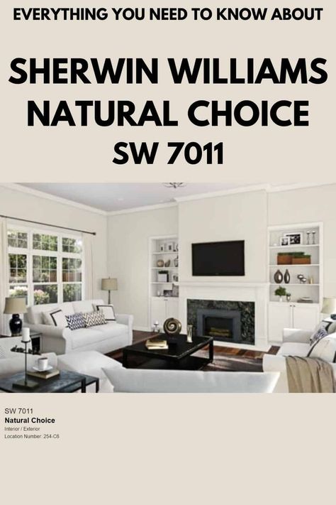 Sherwin Williams Natural Choice SW 7011 is the perfect neutral almost white paint color. It's a super trendy nature-inspired paint color #paintcolors #interiordesign #neutralcolors #neutral Natural Choice Bedroom, Sherman Williams Natural Choice, Sw Natural Choice Exterior, Sherwin Williams Crisp Linen, Assessable Beige, Natural Linen Sherwin Williams Walls, Sw Egret White, Sw Natural Choice, Behr Sculptor Clay